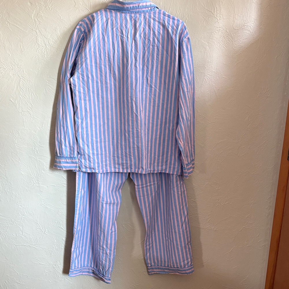 Women's Stripe Cotton Pajama Set - Blue & Pink - Picture 5 of 6